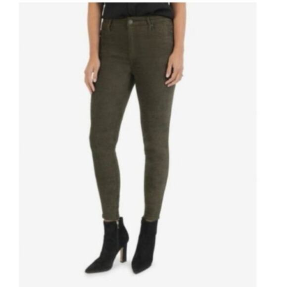 KUT From the Kloth Connie High Rise Ankle Skinny Pants Sz 6 Faux Suede Brown - Picture 1 of 8